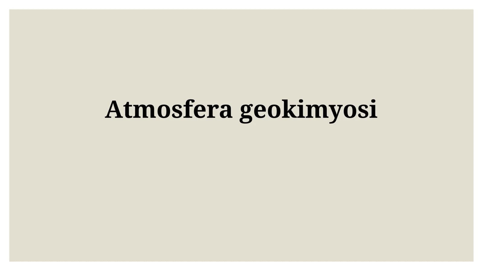 Atmosferageokimyosi