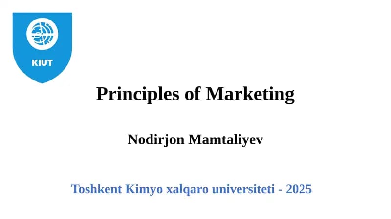 Principles of Marketing