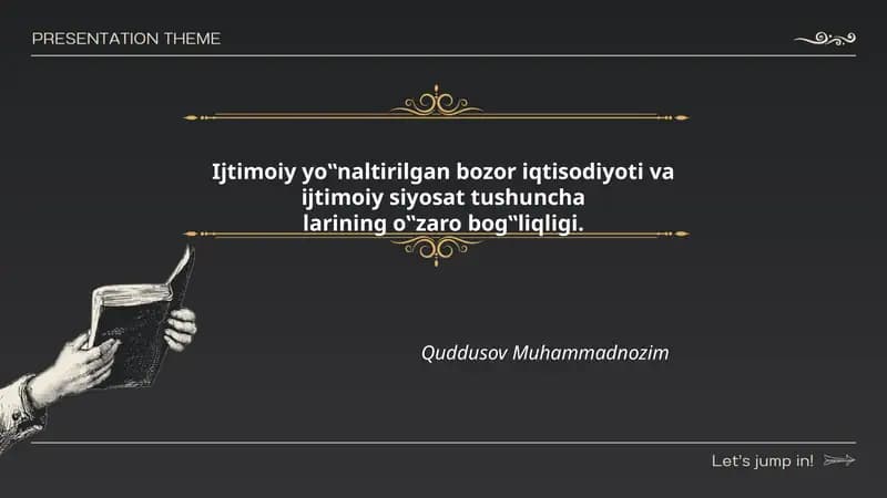 Ijtimoiy yo‟naltirilgan bozor iqtisodiyoti va ijtimoiy siyosat tushunchalari