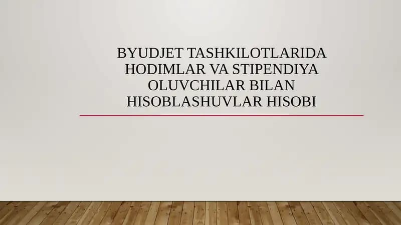 Xodimlar va stipendiya oluvchilar bilan hisoblashuvlar hisobi