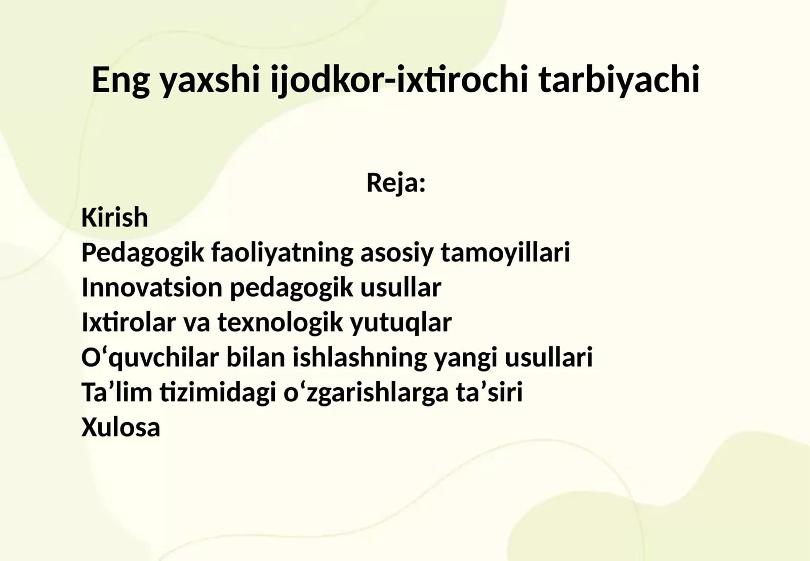 Eng yaxshi ijodkor-ixtirochi tarbiyachi