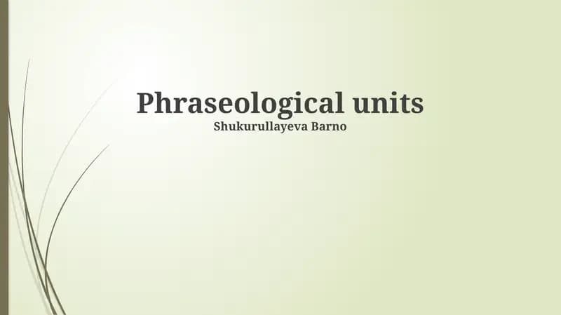 Phraseological units
