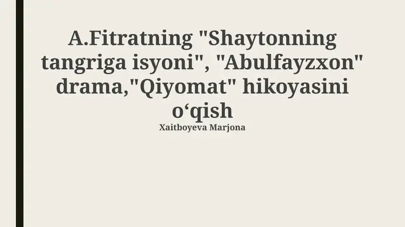 Fitratning asarlari