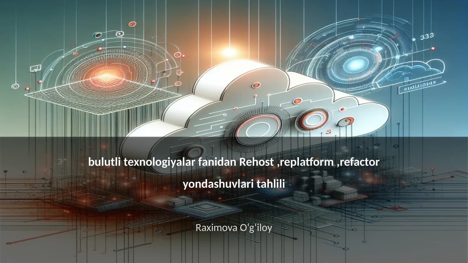 bulutli texnologiyalar fanidan Rehost,replatform,refactor yondashuvlari tahlili