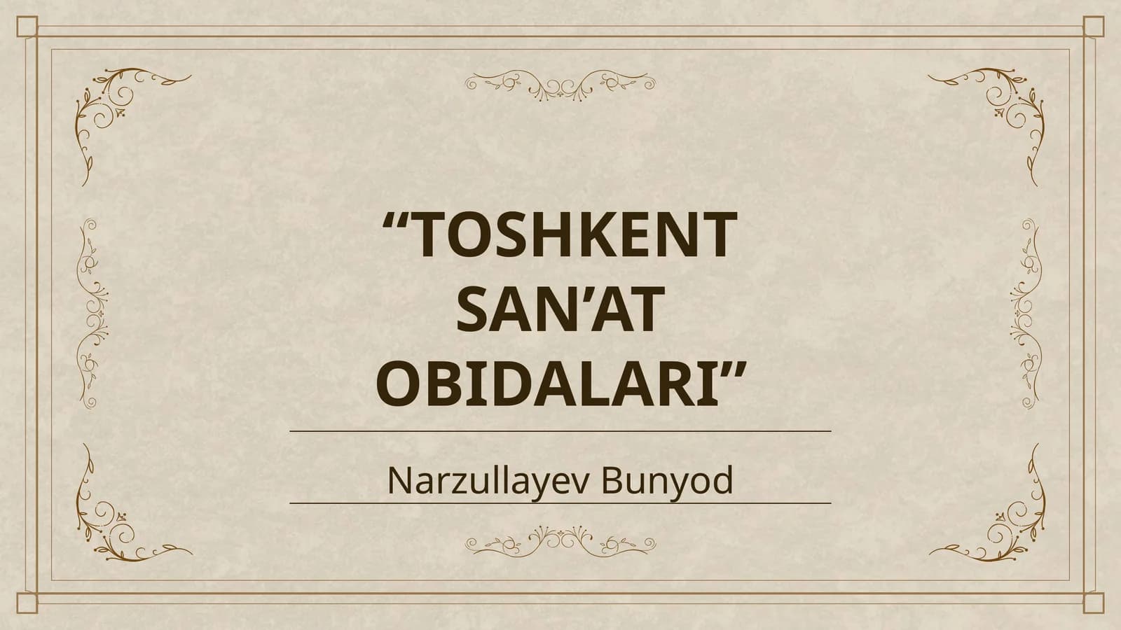 TOSHKENT SAN’AT OBIDALARI