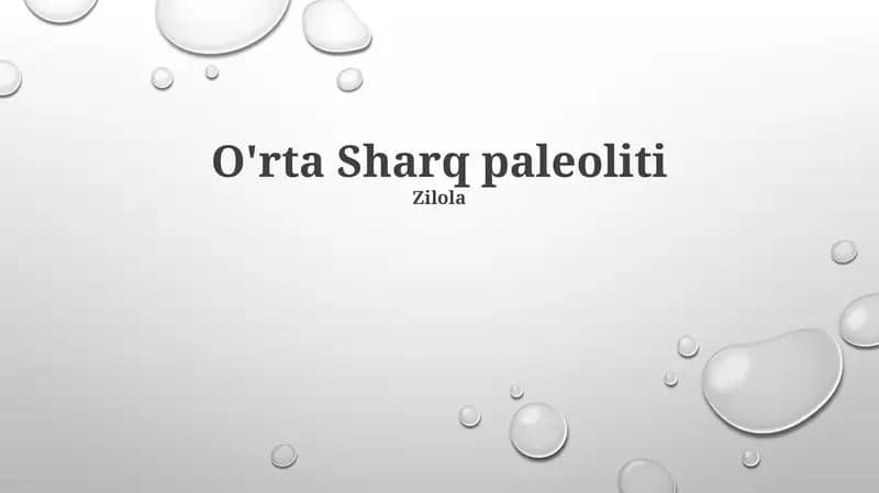 O'rta Sharq paleoliti