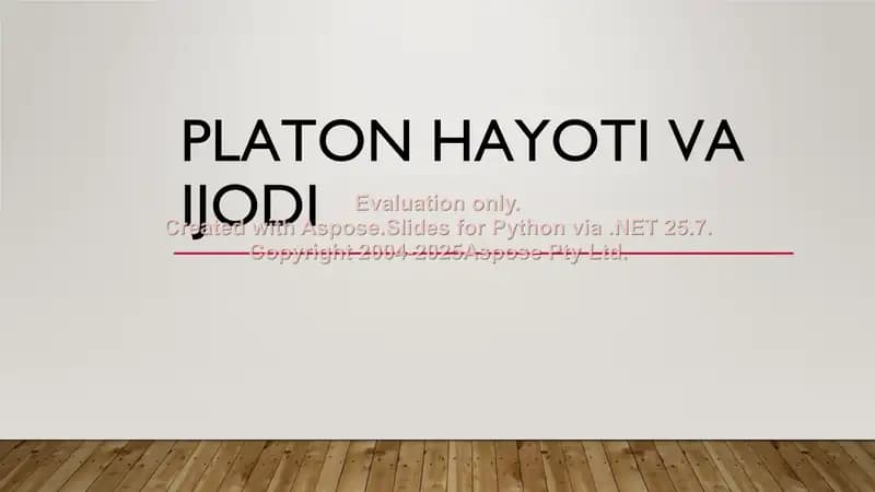 Platoning Hayoti va Ijodi