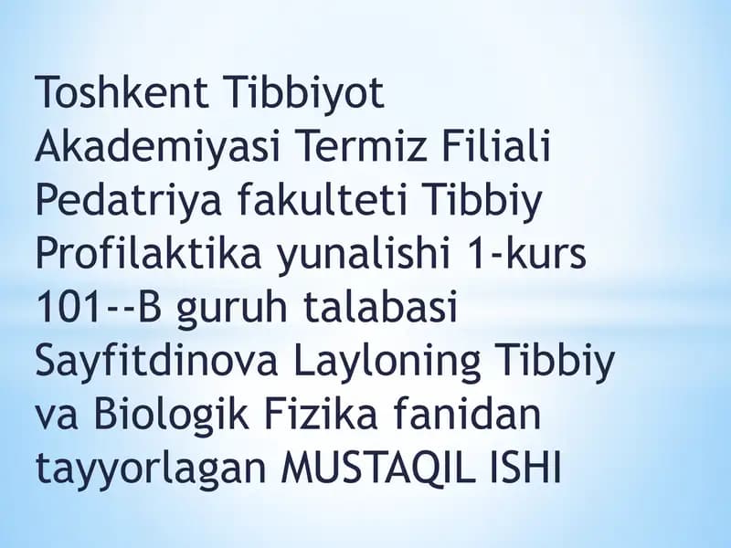 Yorug’likning sinish va qaytish qonuni. Tibbiy tashxis amaliyotida refraktometrik usullarning qo’llanilishi