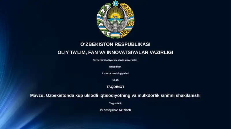 Termiz iqtisodiyot va servis universiteti TAQDIMOT