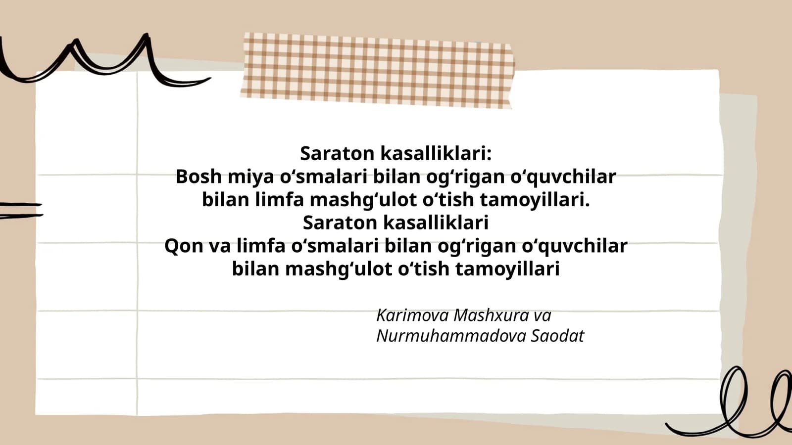 Saraton kasalliklari