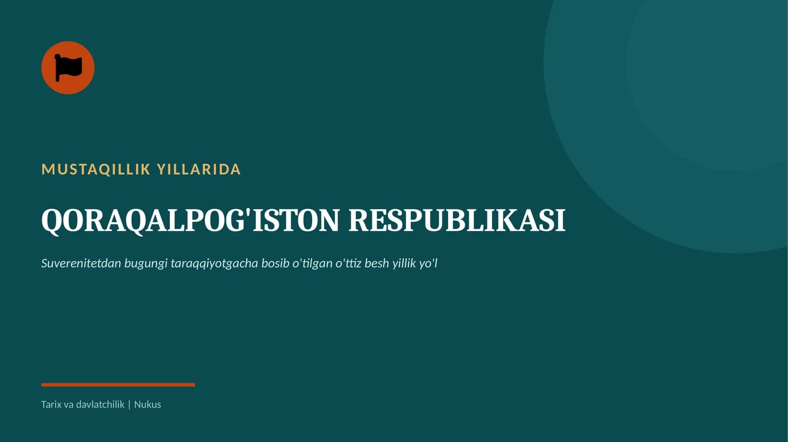 MUSTAQILLIK YILLARIDA QORAQALPOG'ISTON RESPUBLIKASI