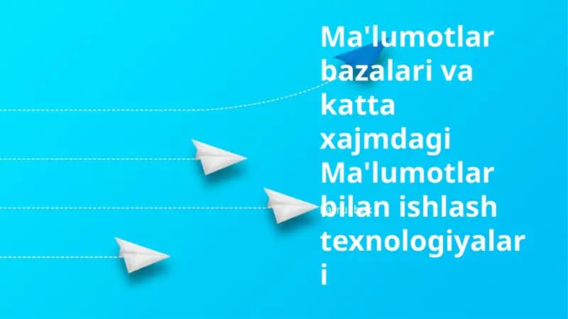 Ma'lumotlar Bazasi va Katta Ma'lumotlarning Integratsiyasi