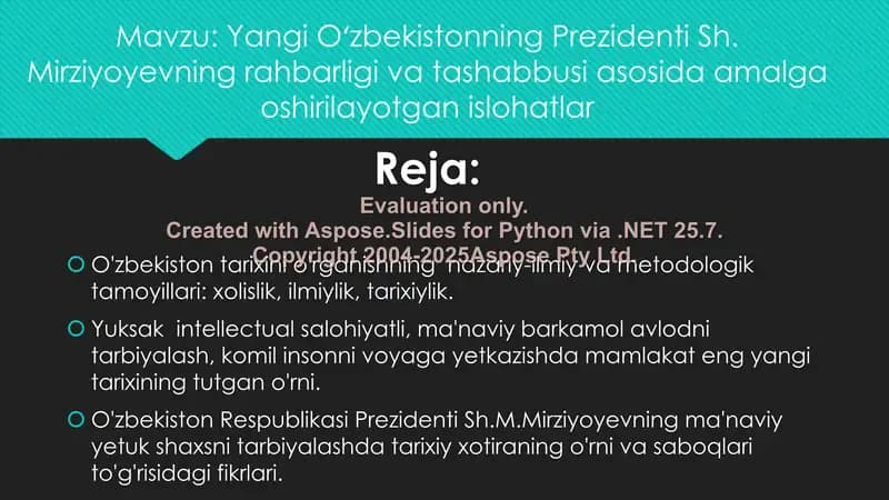 O'zbekiston tarixini o'rganishning nazariy-ilmiy va metodologik tamoyillari