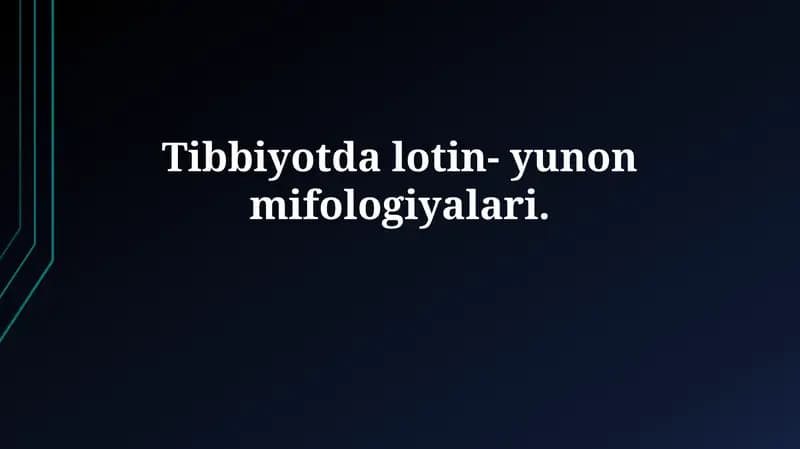 Lotin-yunon mifologiyalari Tibbiyotda