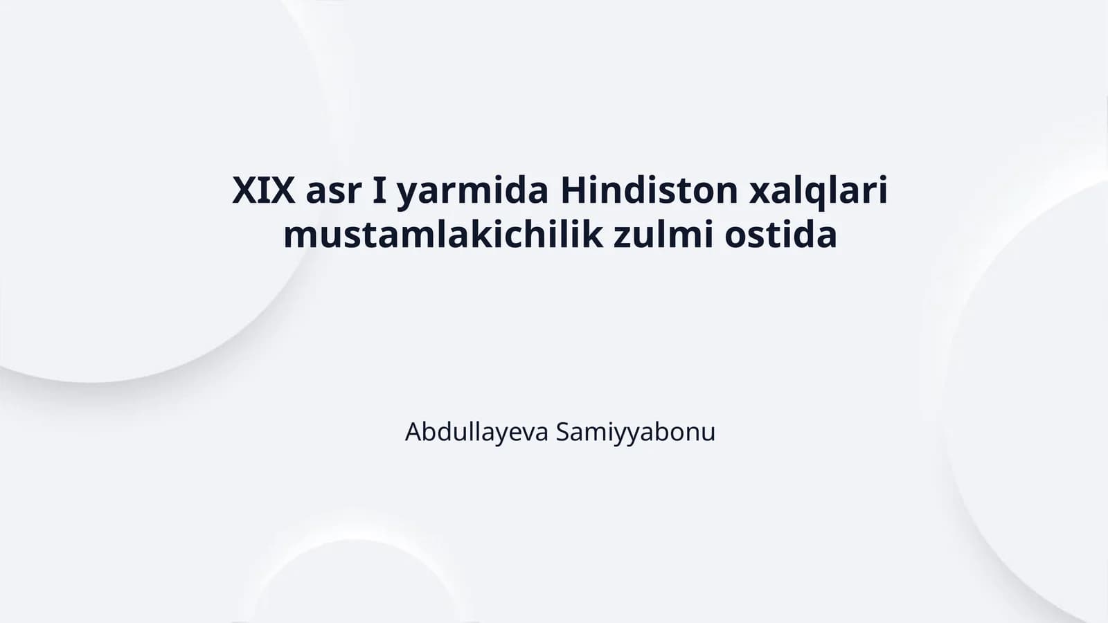 XIX asr I yarmida Hindiston xalqlari mustamlakichilik zulmi ostida