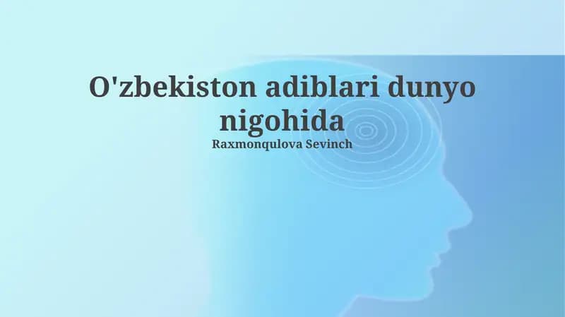 O'zbekiston adiblari dunyo nigohida