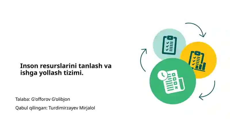 Kadrlarni tanlash va ishga olishning mustahkam tizimi