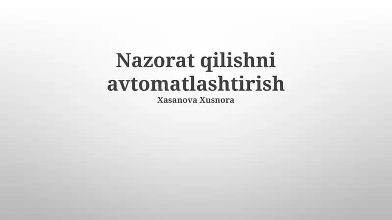 Avtomatlashtirish