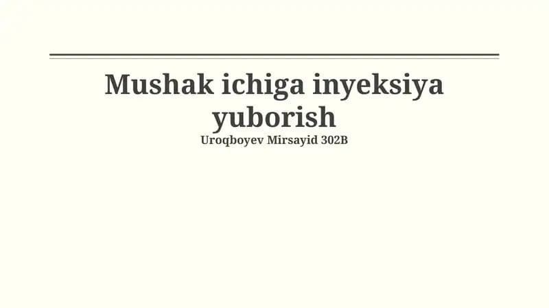 Intramuskulyar in'ektsiya