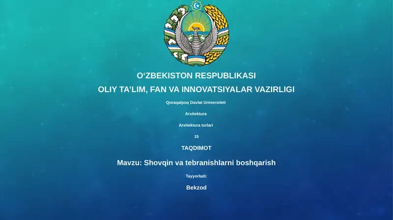 Shovqin va tebranishlarni boshqarish