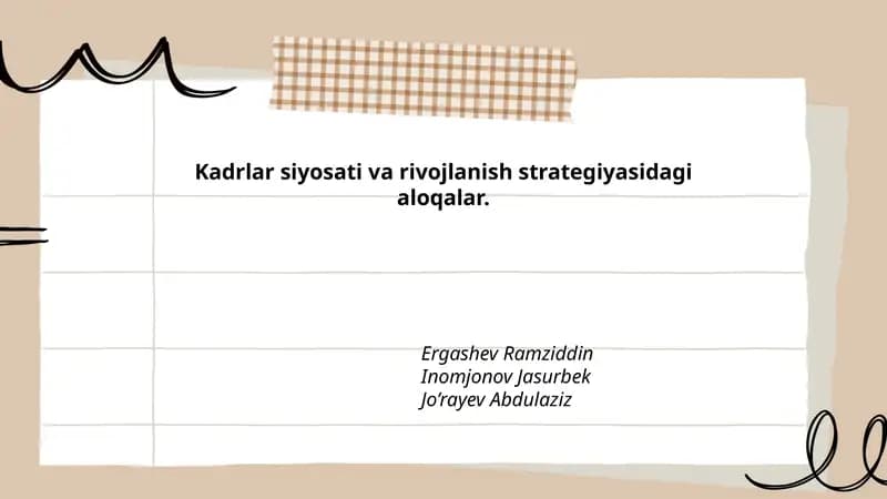 Kadrlar siyosati va rivojlanish strategiyasidagi aloqalar