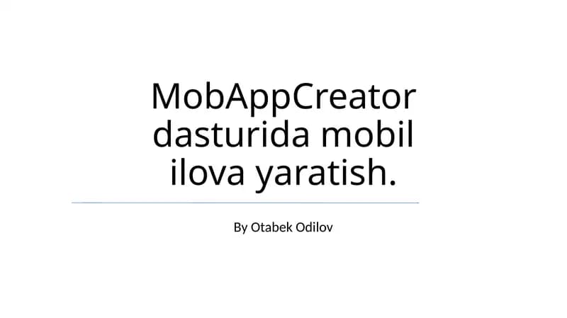 MobAppCreator dasturi