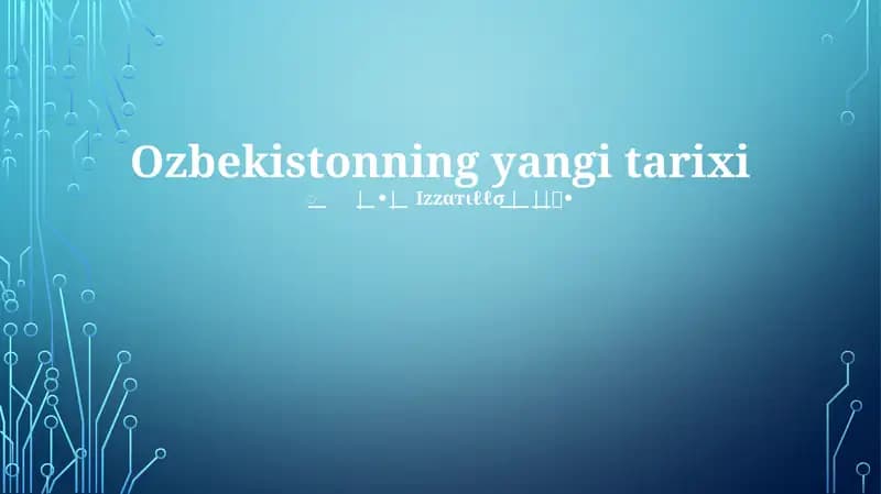 Ozbekistonning yangi tarixi