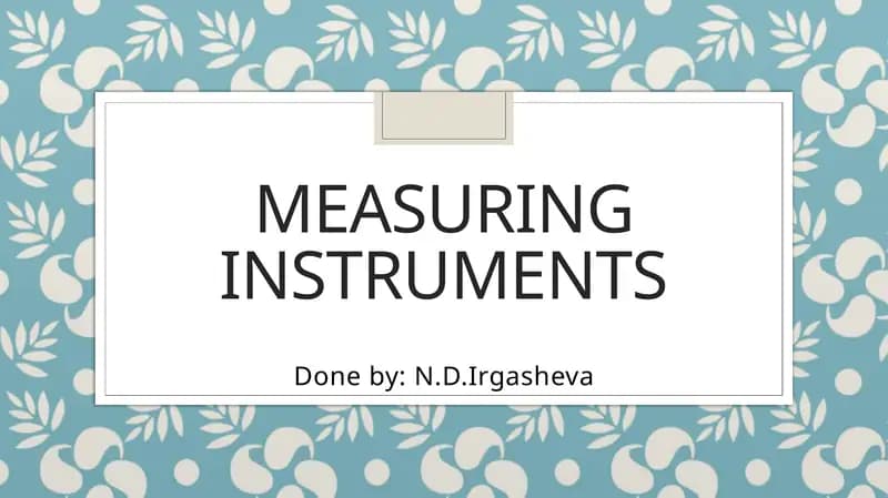 Measuring Instruments