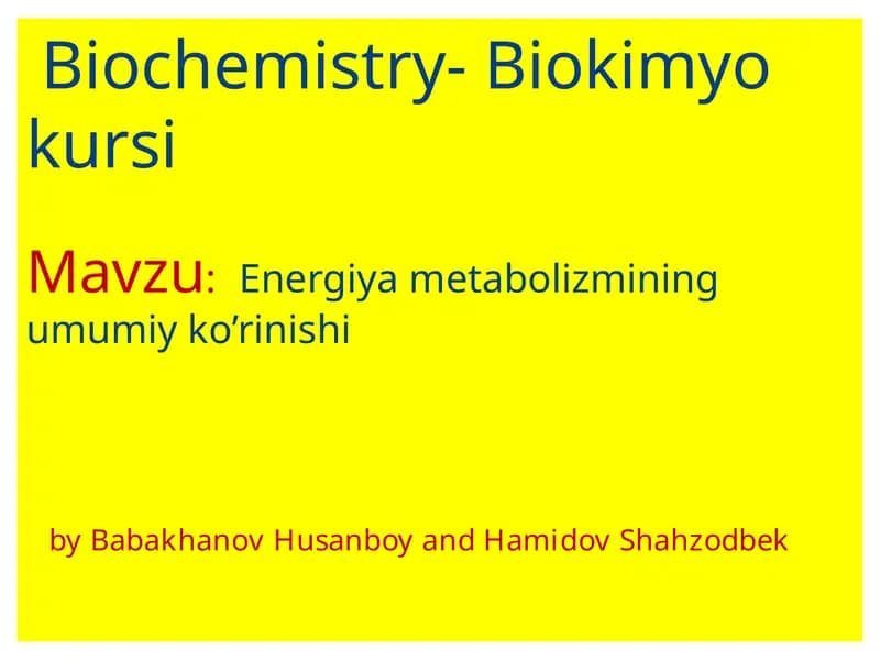 Biochemistry-Biokimyokursi