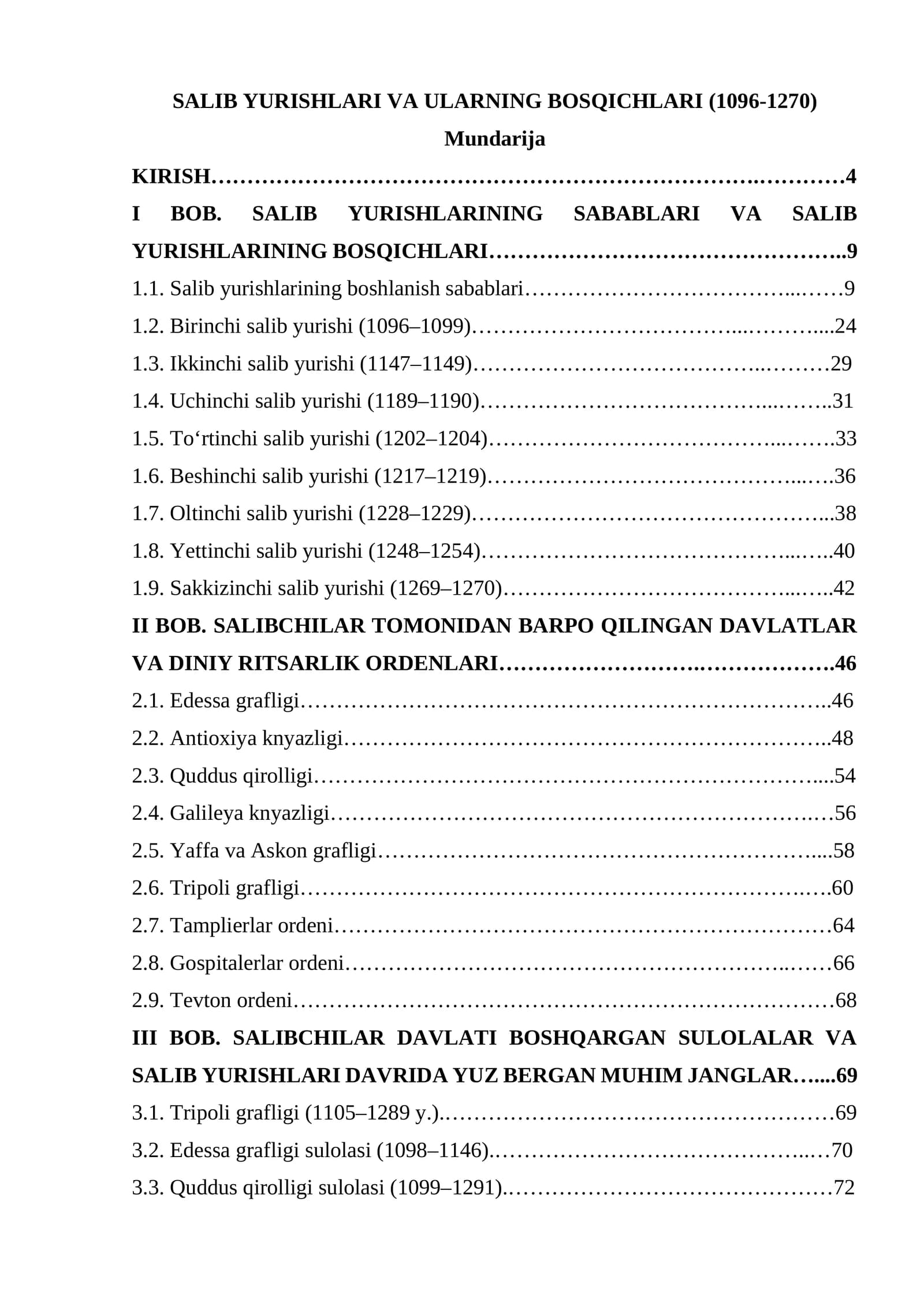 SALIB YURISHLARI VA ULARNING BOSQICHLARI (1096-1270)