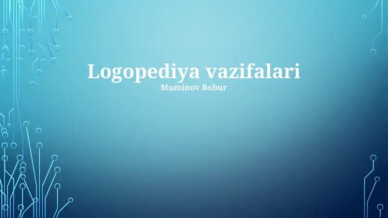 Logopediya vazifalari