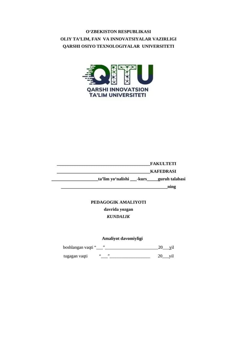 PEDAGOGIK AMALIYOTI