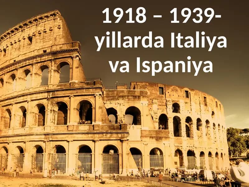 1918 –1939-yillarda Italiya va Ispaniya