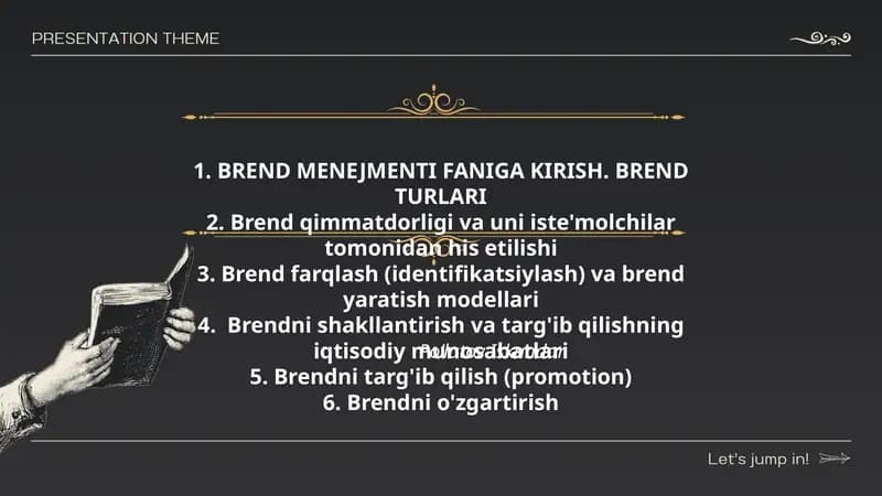 BREND MENEJMENTI FANIGA KIRISH