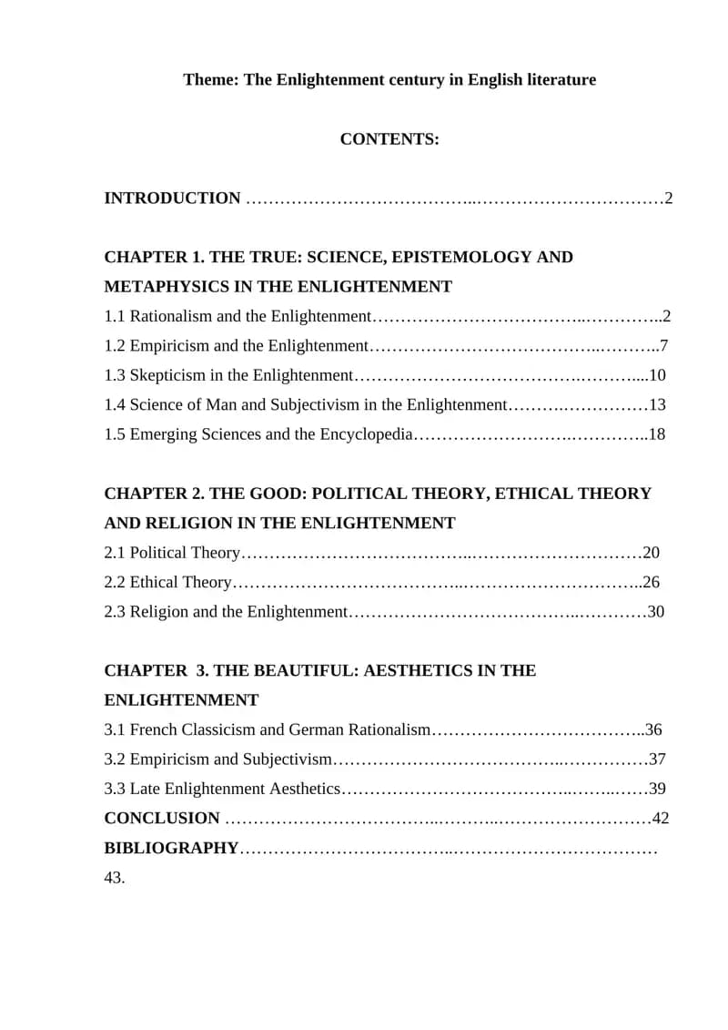 The Enlightenment century in English literature
