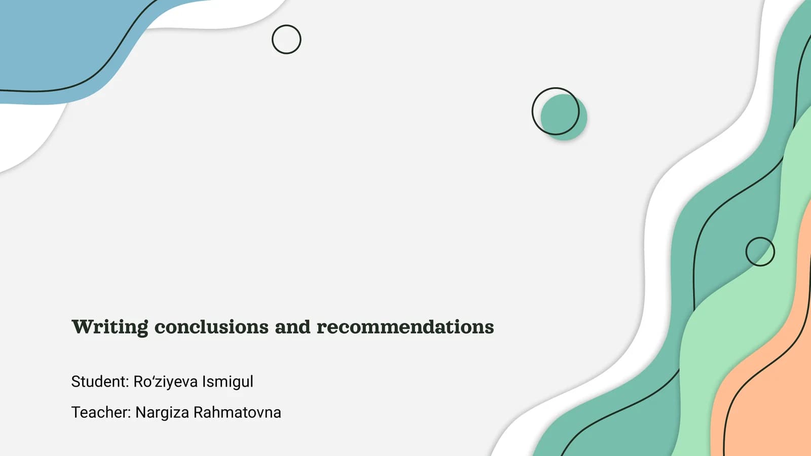 Writing conclusions and recommendations