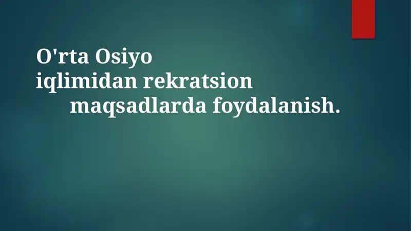 O'rta Osiyo iqlimi
