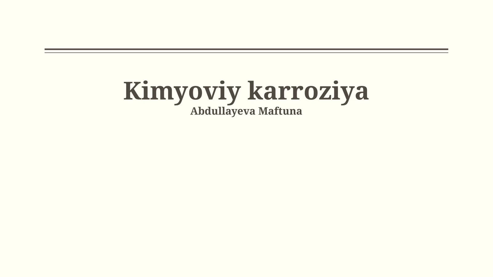 Kimyoviy korroziya