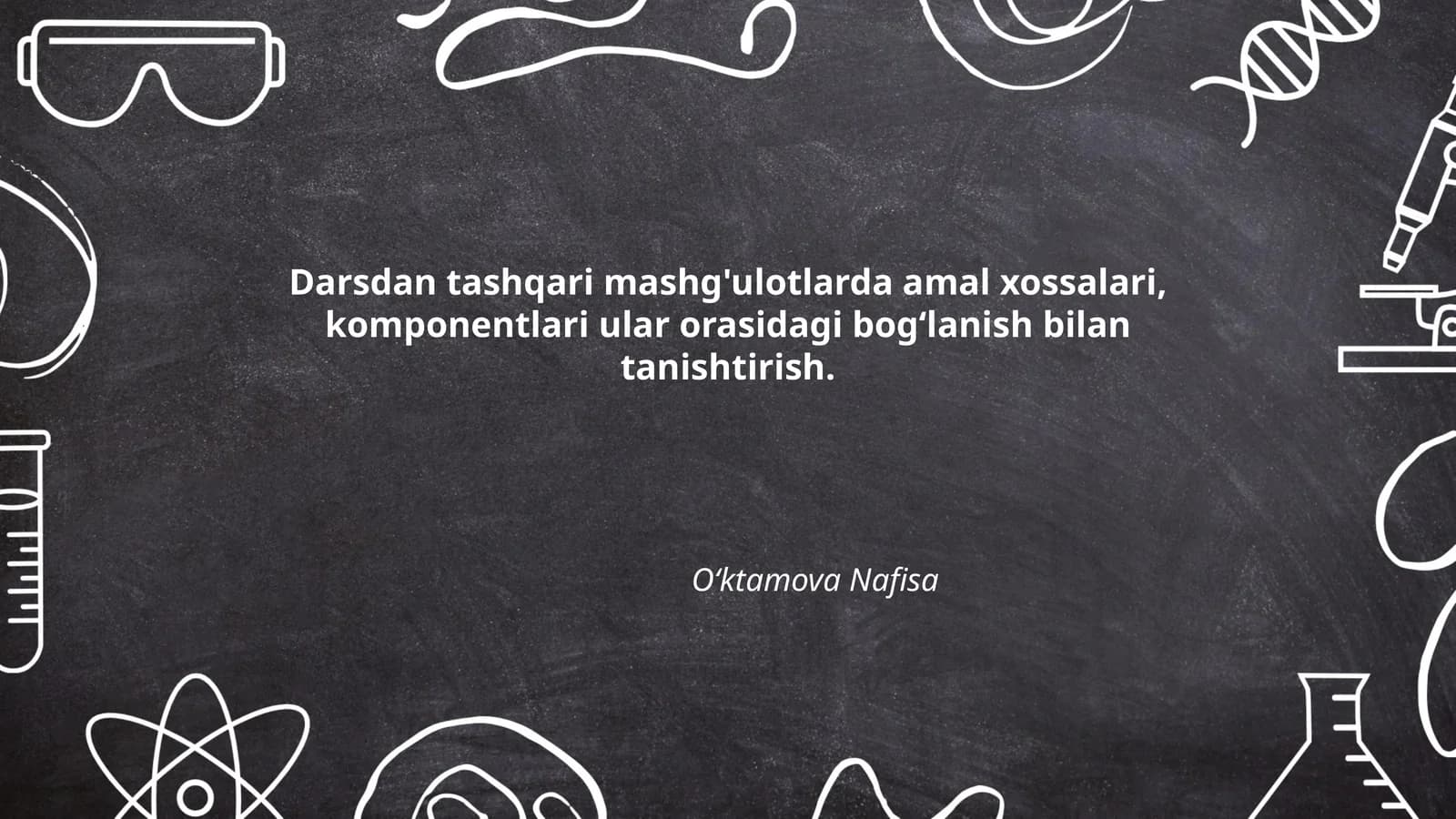 Darsdan tashqari mashg'ulotlarda amal xossalari
