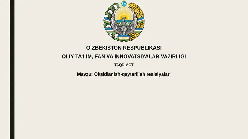 Oksidlanish-qaytarilishrealsiyalari