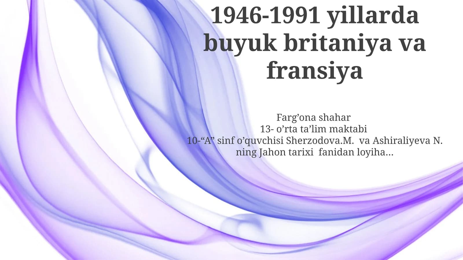 Urushdan keyingi tiklanish va dekolonizatsiya