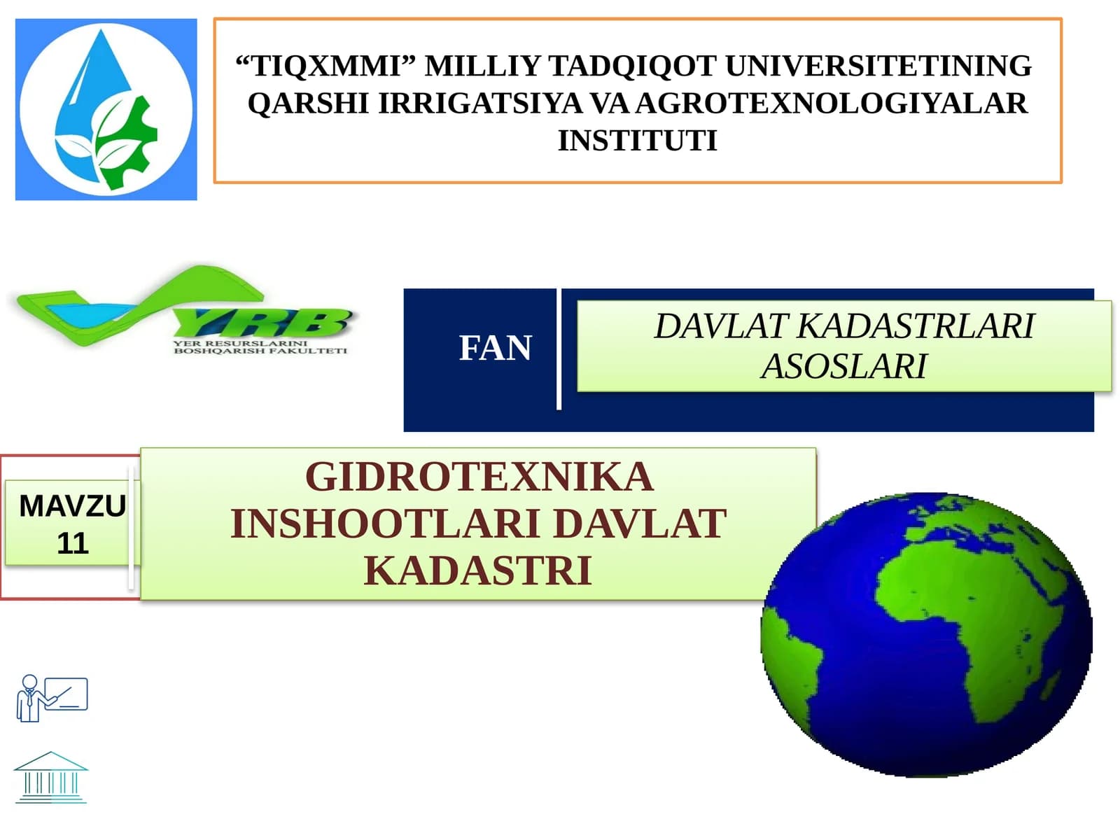 GIDROTEXNIKA INSHOOTLARI DAVLAT KADASTRI