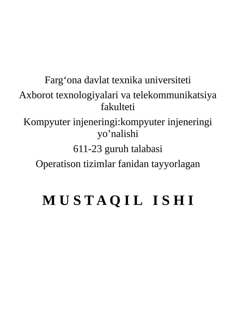 Operatsion tizimlar arxitekturasi