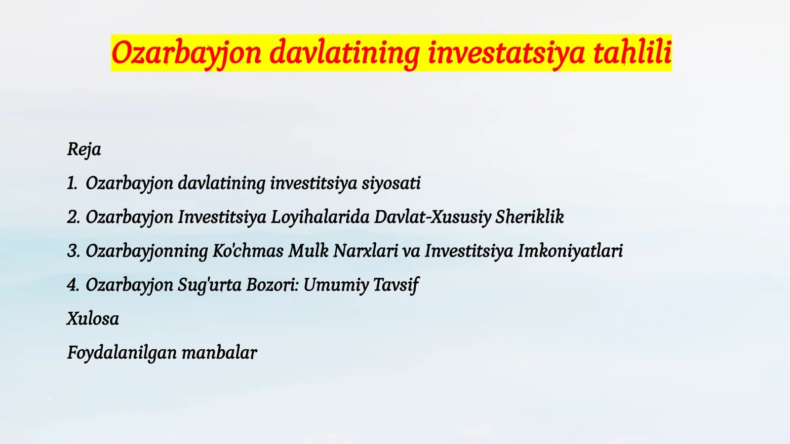 Ozarbayjonning Ko'chmas Mulk Narxlari va Investitsiya Imkoniyatlari