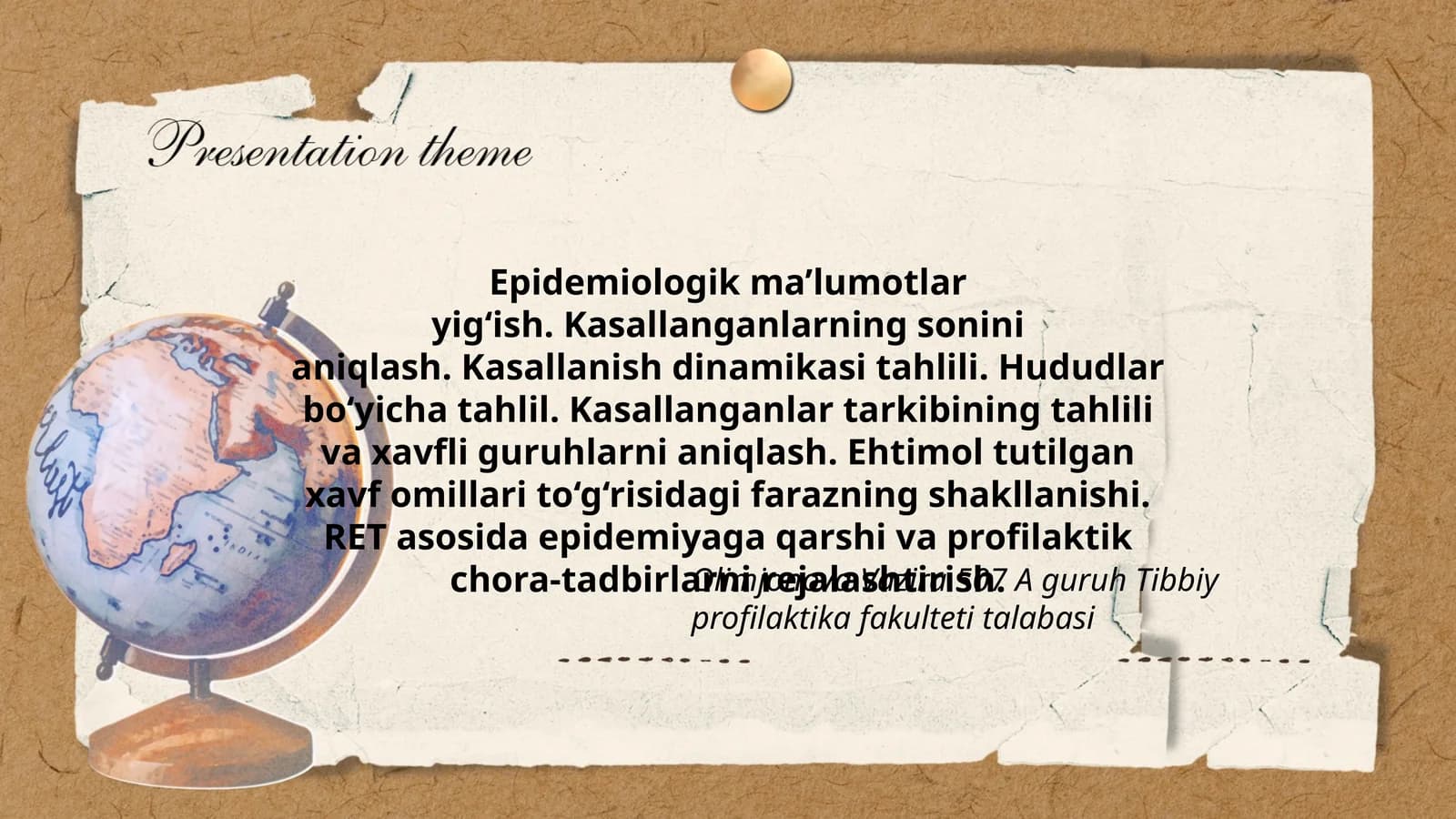 Epidemiologik ma’lumotlar yig‘ish