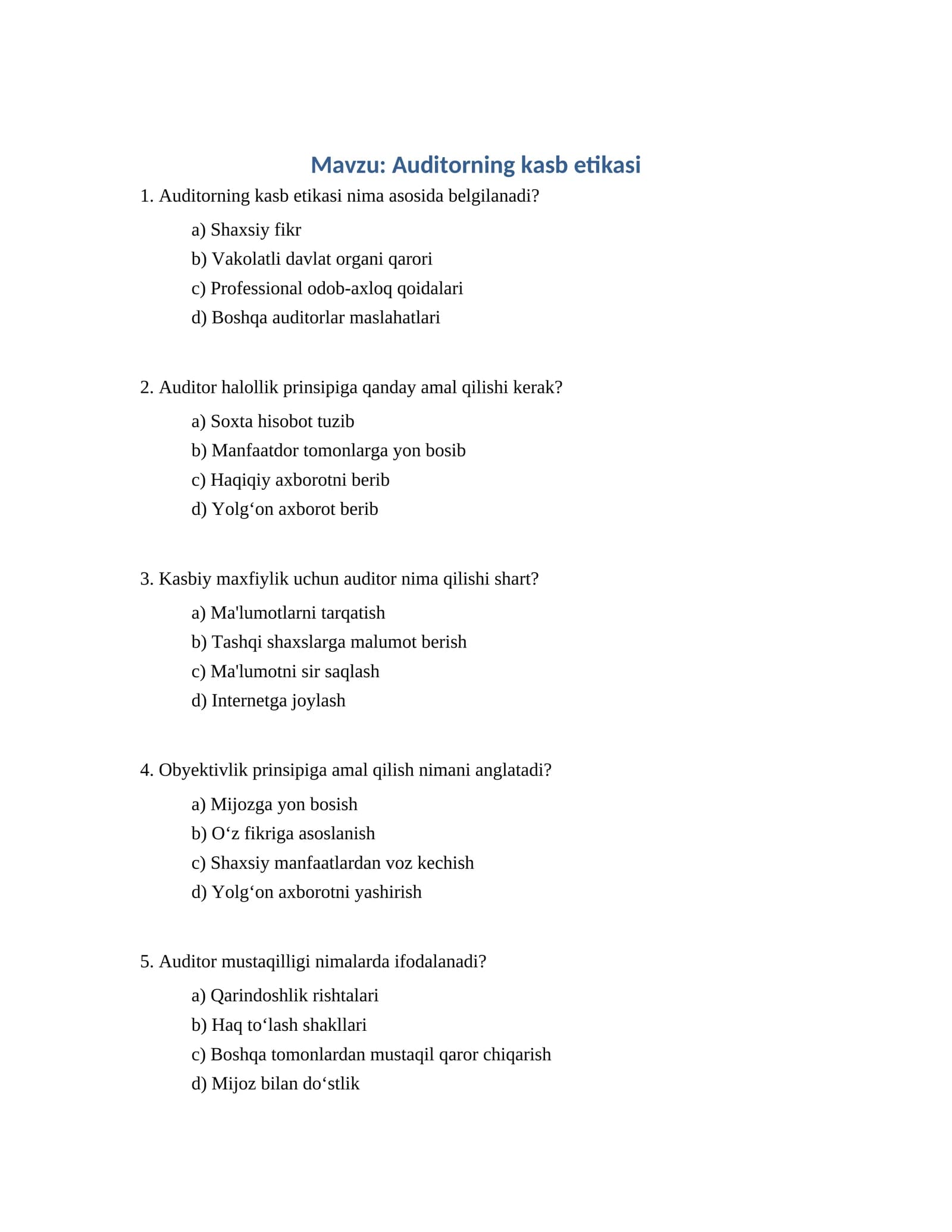 Auditorning kasb etikasi