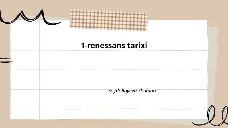 1-renessans tarixi