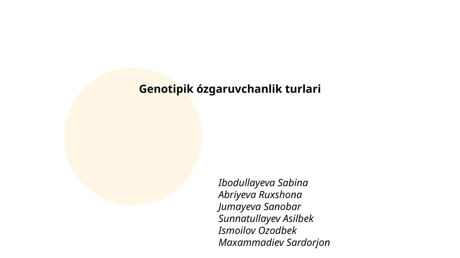 Genotipik ózgaruvchanlik turlari