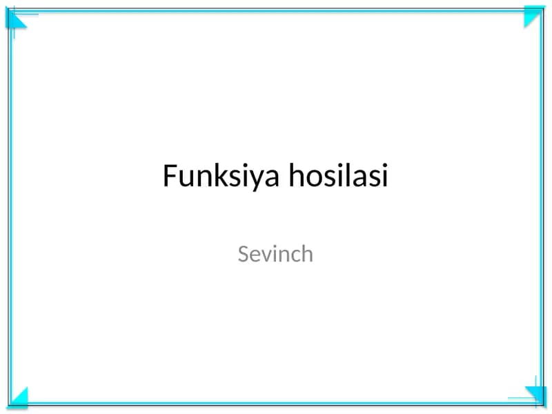 Funksiya hosilasi