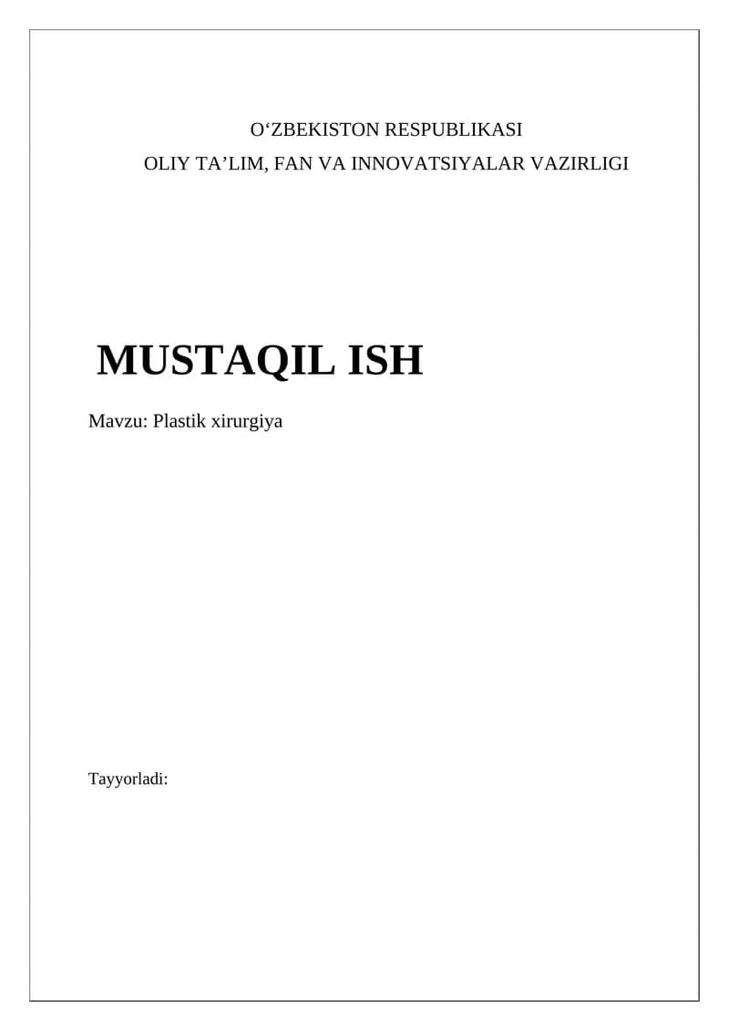 Plastik xirurgiya